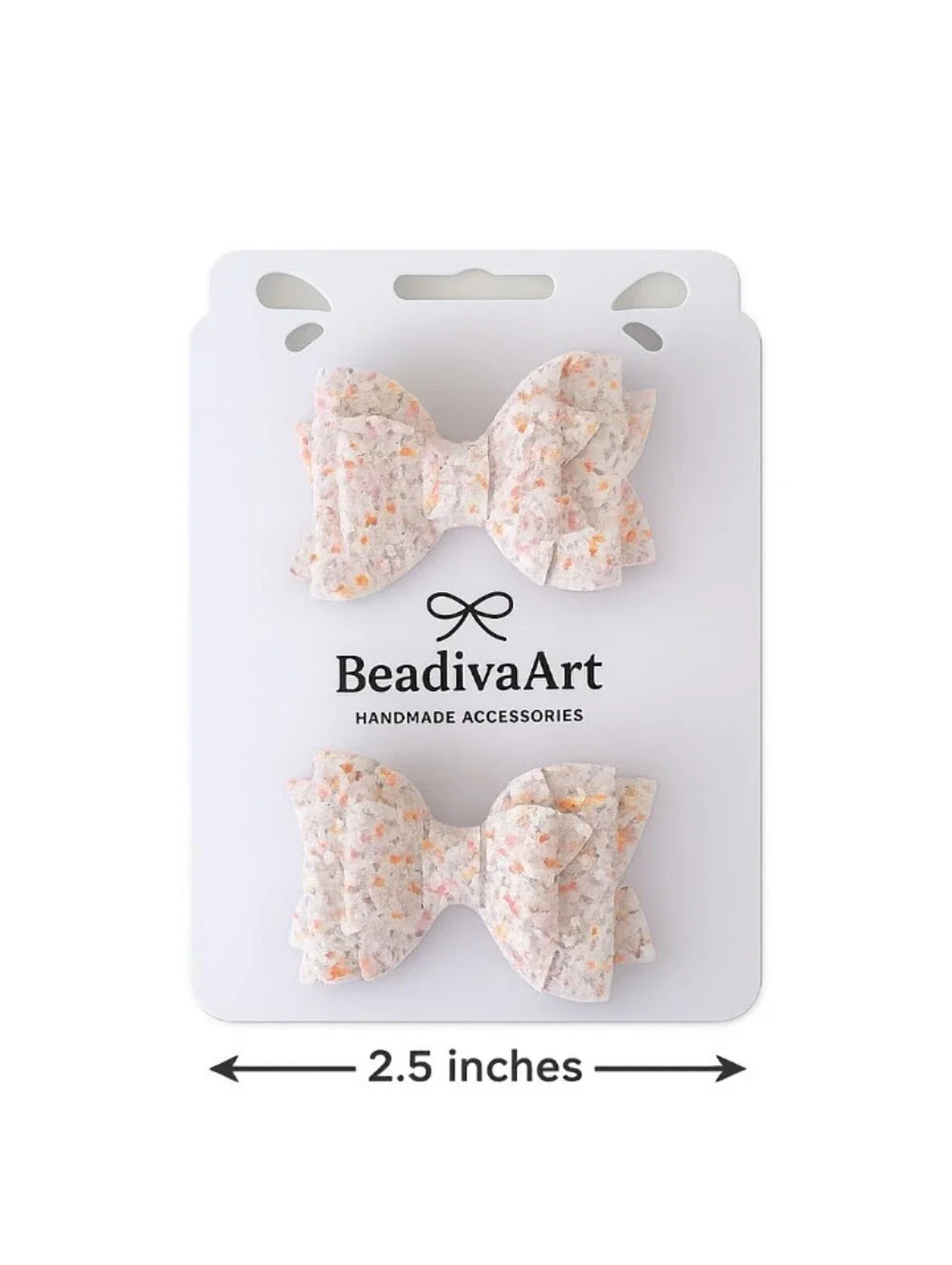 Handmade 3 Pairs Glitter Bows On Alligator Clips-cute Hair Accessory Set